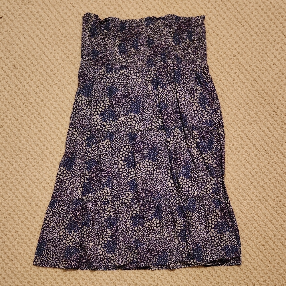 True Craft Navy and White A-Line Skirt